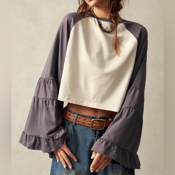 Halo & Harley Tops - Gray and White Women's Top